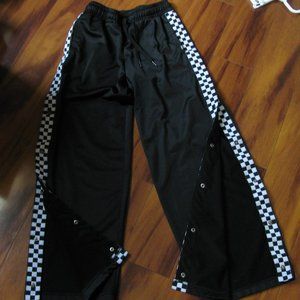 Vans Track Pants Women's S Checkerboard Athletic Running Snap Breakaway Sides